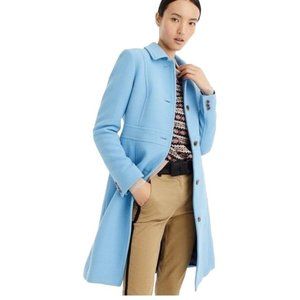 J. Crew Italian Wool Thinsulate Double-Cloth Lady Day Coat in Blue